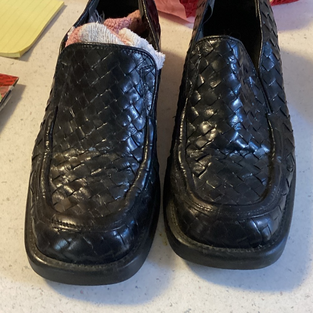 Joan & David Black Woven Slip-On Loafers